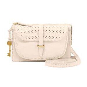 Fossil Ryder small cream crossbody leather bag